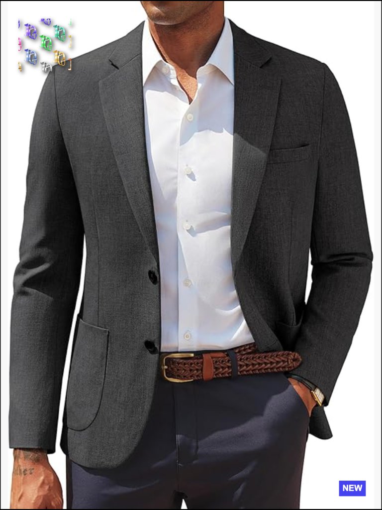 Slim Fit Sport Coat Lightweight Pattern Lined Notch Lapel Blazer Casual Elegant